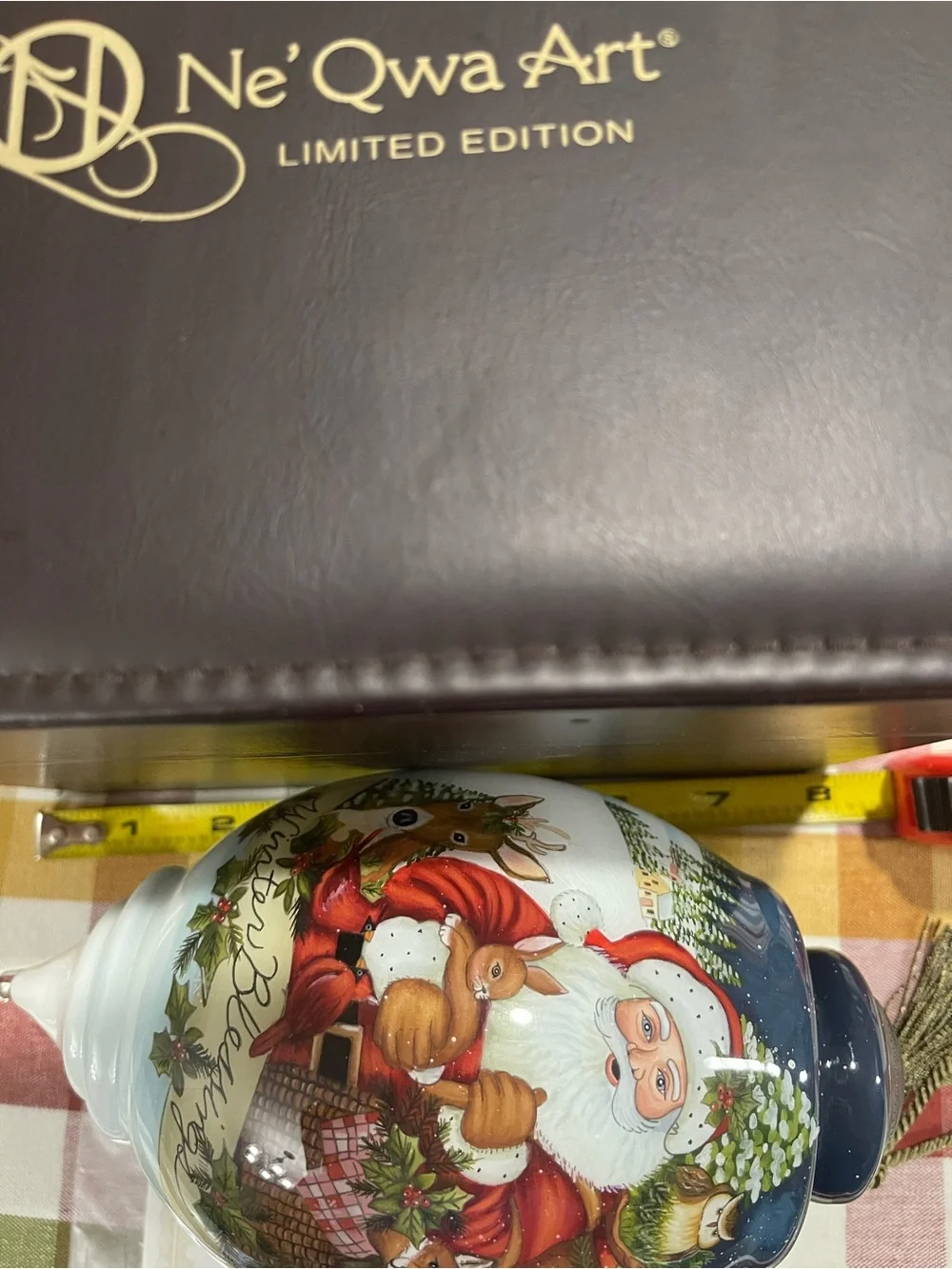 🎄 Ne’Qwa Art Winter Blessings Santa in Snow with Woodland Animals #229/1,000 🎅